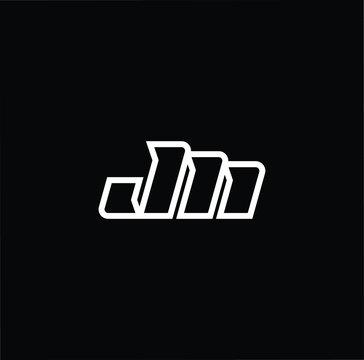 Minimal elegant monogram art logo. Outstanding professional trendy awesome artistic JM MJ initial based Alphabet icon logo. Premium Business logo White color on black background