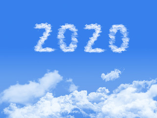 Naklejka na ściany i meble 2020 with clouds