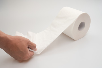  Asian hand holding toilet paper