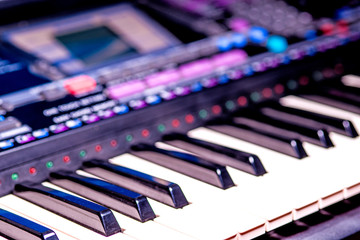 Fototapeta na wymiar Keyboard, closeup of the instrument