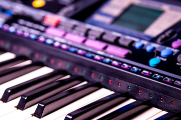 Keyboard, closeup of the instrument