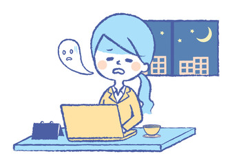 残業　ビジネスシーン　女性