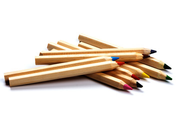 Obraz premium colored pencils isolated on white background. close up