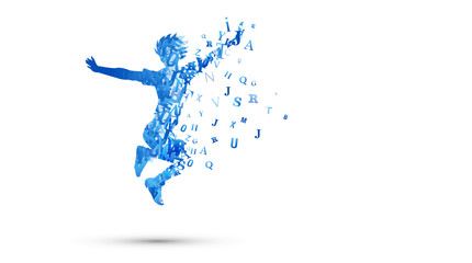 saltare, allegria, lettere, 