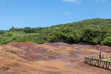 Siebenfarbige Erde in Chamarel auf der Insel Mauritius