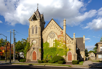 Fototapeta na wymiar Brant Avenue United Church - Heritage - Brantford, Ontario, Canada