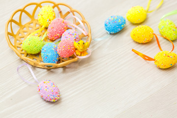 Perfect colorful handmade easter eggs