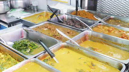 rice and curry Southern region street food on bangkok thailand 