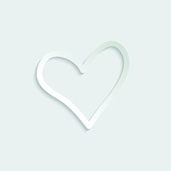 paper heart icon. heart symbol  vector