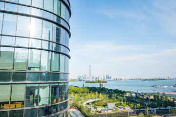Fototapeta premium 中国江苏苏州现代城市建筑风光