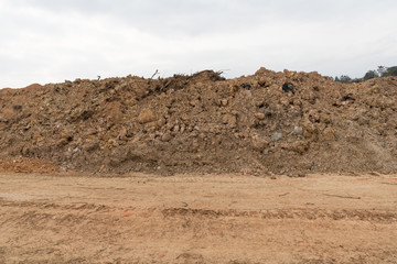 Stacked earth and stone and dirt pavement