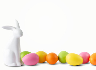 Easter bunny and eggs