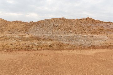 Earthwork stacked on construction site