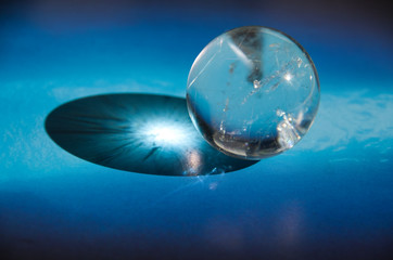 Rutilated Quartz with Blue Background