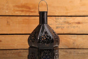 Moroccan lantern in color background...
