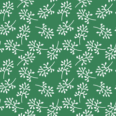 Hand drawn Floral seamless pattern. simple doodle branch.