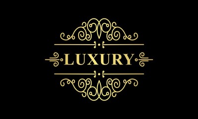 Fototapeta na wymiar Ornamental luxury golden logo design vector illustration
