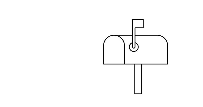 Mailbox line icon, animated illustration design. Communication collection.