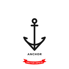anchor icon vector logo template