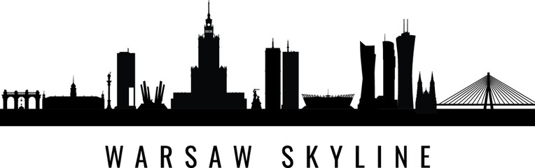 Warsaw Skyline Silhouette of the City