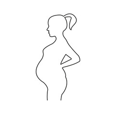 Silhouette of a pregnant woman. Simple vector illustration