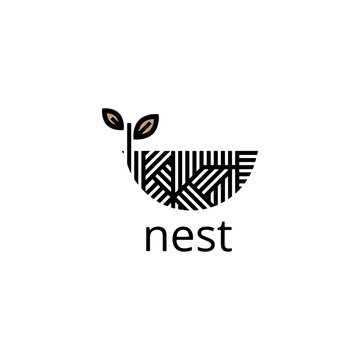 nest illustration logo design symbol vector template	