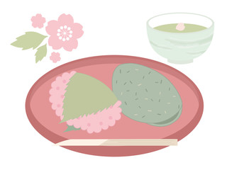 素材＿草餅と道明寺