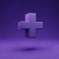Obraz premium Violet velvet plus symbol. Indigo color font character.