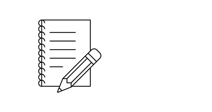 Notebook line icon, animated illustration design. Communication collection.