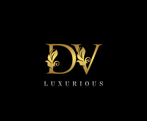 Premium letters D,V and DV logo icon vector design. Luxury decorative logotype. Print monogram initials stamp.
