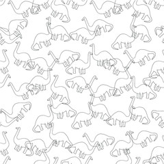 Dinosaur monochrome seamless pattern. Reptilia animal object isolated for web, for print, for fabric print stock vector illustration