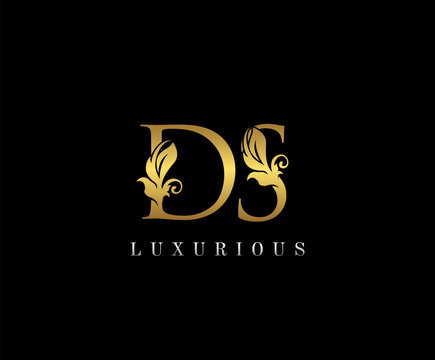 Premium letters D,S and DS logo icon vector design. Luxury decorative logotype. Print monogram initials stamp.