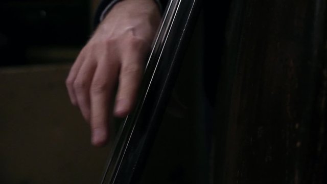 Extreme close up shot of pianist hands playing live on synth 