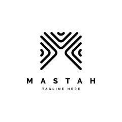 Letter M monogram logo design symbol vector template