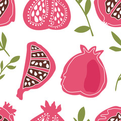 Color pattern with pomegranate