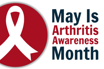 May is National Arthritis Awareness Month. Holiday concept. Template for background, banner, card, poster with text inscription. Vector EPS10 illustration.