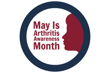May is National Arthritis Awareness Month. Holiday concept. Template for background, banner, card, poster with text inscription. Vector EPS10 illustration.