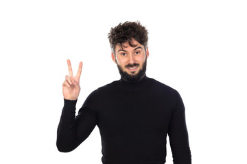 Fototapeta premium Young man in black