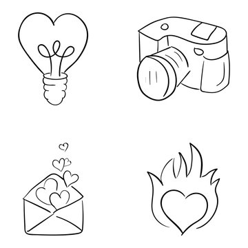  Valentine Day Doodle Icons Pack