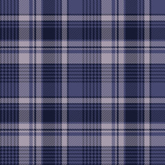 Plaid pattern background. Seamless striped purple and grey check plaid dark graphic for flannel shirt, blanket, throw, skirt, upholstery, duvet cover, or other modern textile design.