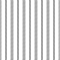 Stripes pattern seamless vector background. Black abstract veritcal lines on white background for jacket, shirt, dress, bag, skirt, or other modern clothing textile print.