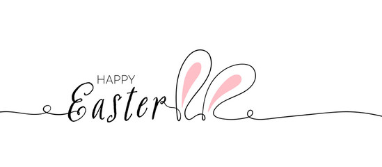 Draw sketch outline rabbit ear For Easter and spring.