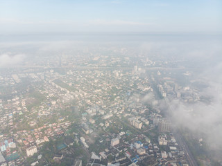 Air pollution remains at hazardous levels PM 2.5 pollutants dust and smoke PM2.5 aerial view