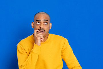 African guy with yellow jersey