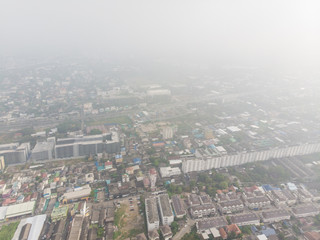 Air pollution remains at hazardous levels PM 2.5 pollutants dust and smoke PM2.5 aerial view