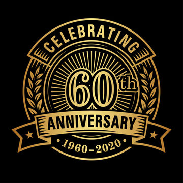 60 years of celebrations design template. 60th logo. Vector and illustrations.