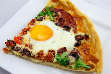Chorizo and egg pizza