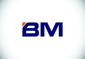 B M Initial letter logo design, Creative Modern Letters Vector Icon Logo Illustration.
