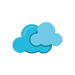Fototapeta premium clouds over white background, flat style icon