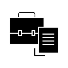 Business documents black icon, concept illustration, vector flat symbol, glyph sign.